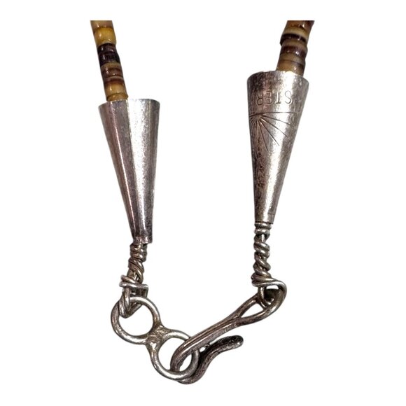 Matt Mitchell Native American Hummingbird Fetish Necklace Sterling Silver Heishi - Picture 6 of 16